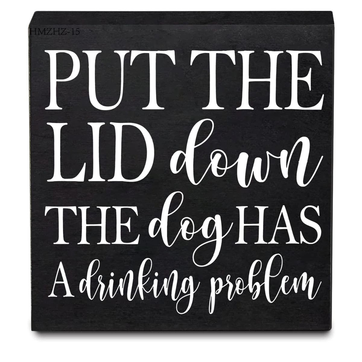 TEMU 1pc, Rustic Wooden - ""put Down"" - Funny Bathroom Decor For Dog Lovers - Farmhouse Style Desk Or Shelf Decoration