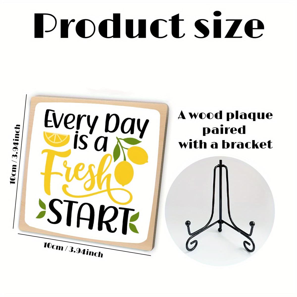 TEMU 1set Party Table Centerpieces Spring&summer Lemon Sign Inspirational Table Decor With Metal Stand & Wooden Sign - Sign For Home/office/bedroom Theme Decorations, Funny Gift