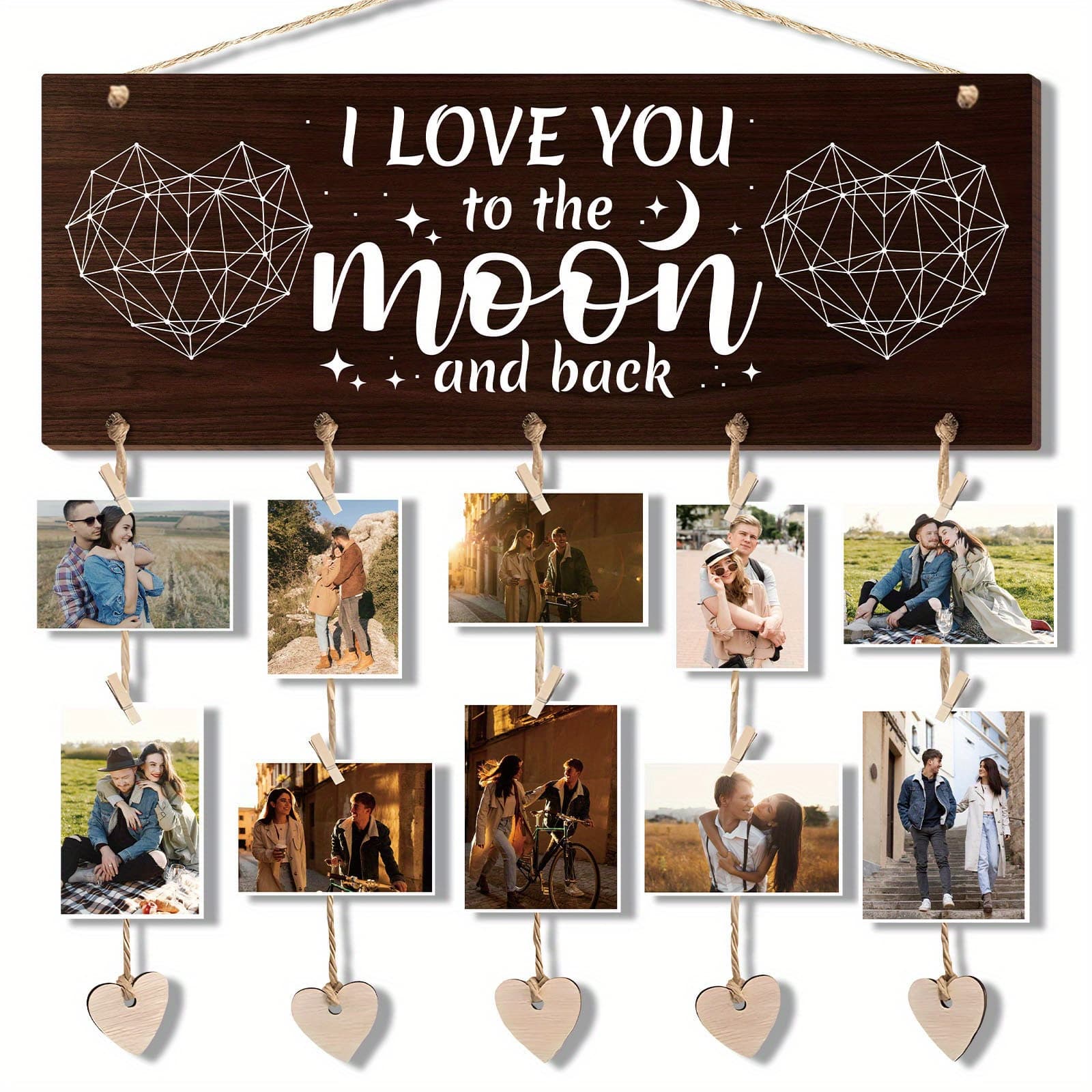 TEMU 1 Set Wooden Hanging , I You To The - For Him , Her Girlfriend And Husband, Frame Of For , , Valentines Day, Christmas