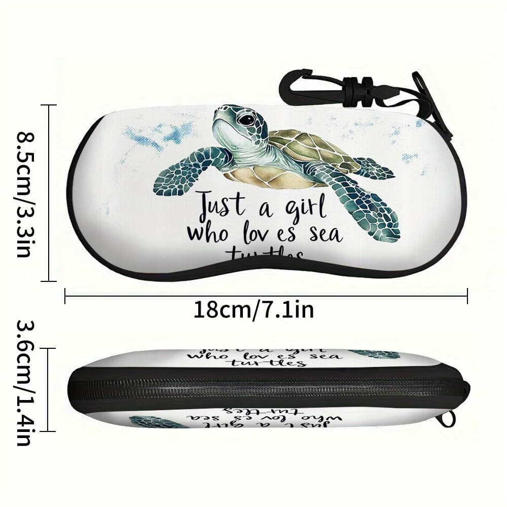 TEMU 1pc, Fashion Glasses Case Turtle Sea Turtle, Perfect For Portable And Fashion Glasses Case With Zipper Closure For Men And Women, Cute Glasses Case