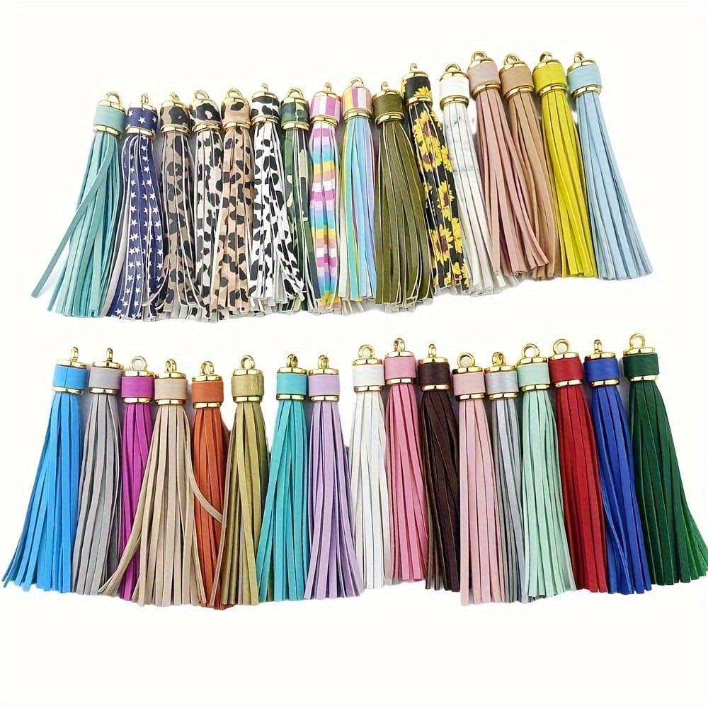 TEMU 12pcs Bohemian Style Tassel Multi Style Keychain Set, Keyring Bag Backpack Pendant, Women's Accessories, Keychain