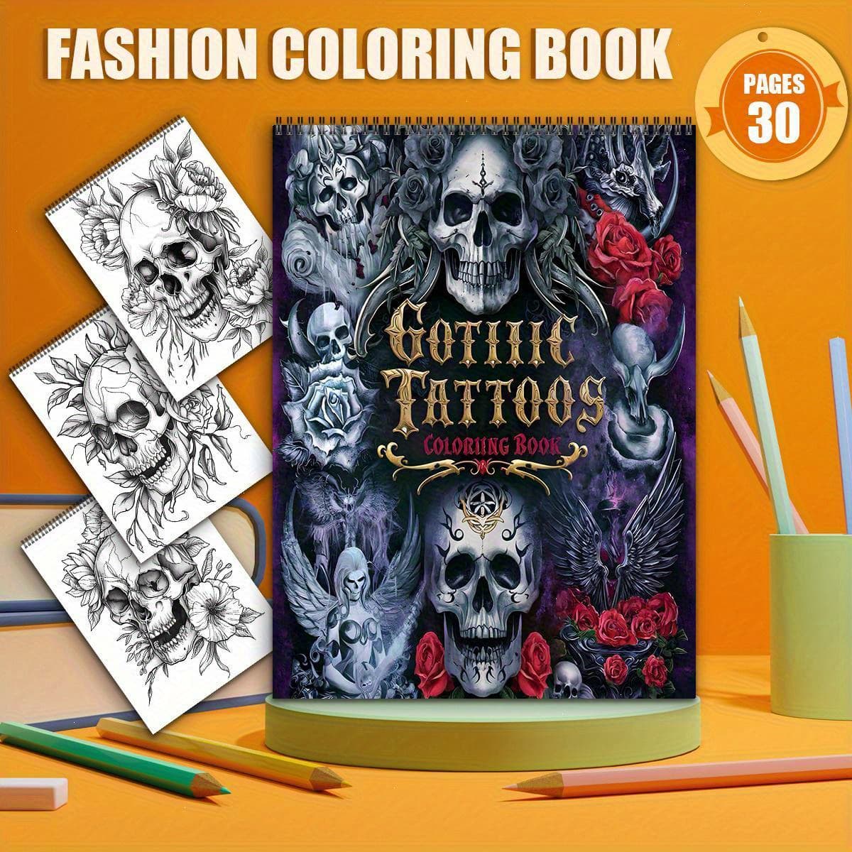 TEMU 1pc A -themed Coloring Book Designed For Stress Relief And Relaxation, Featuring 30 Unique Patterns, Measuring 11.2 By 8.3 Inches, Ideal For To Family, , And Coworkers