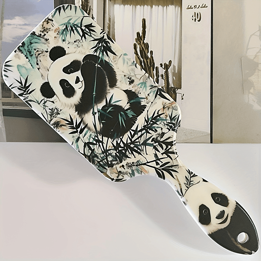 TEMU Adorable Panda Cushion Brush, Perfect For Scalp Massages, Anti-static, Easy To Hold Hair Comb, Sturdy Abs Handle, Nylon Bristles, Works Well With For All Hair Types, Great Gift Option