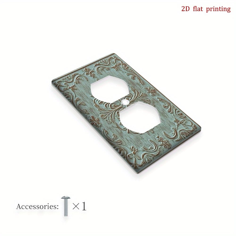 TEMU 1pc 2d Flat Printing Floral Pattern Decorative Outlet Covers,unique Light Switch Cover, And Easy To Clean,perfect For Home And Office Decor, 2d Flat