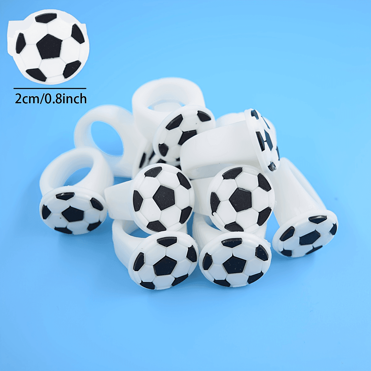 TEMU Gift For Her/him 12pcs Soccer Rings, Football Theme Party Decorations, Birthday Gift, Gift Bag Filler, Random Colors
