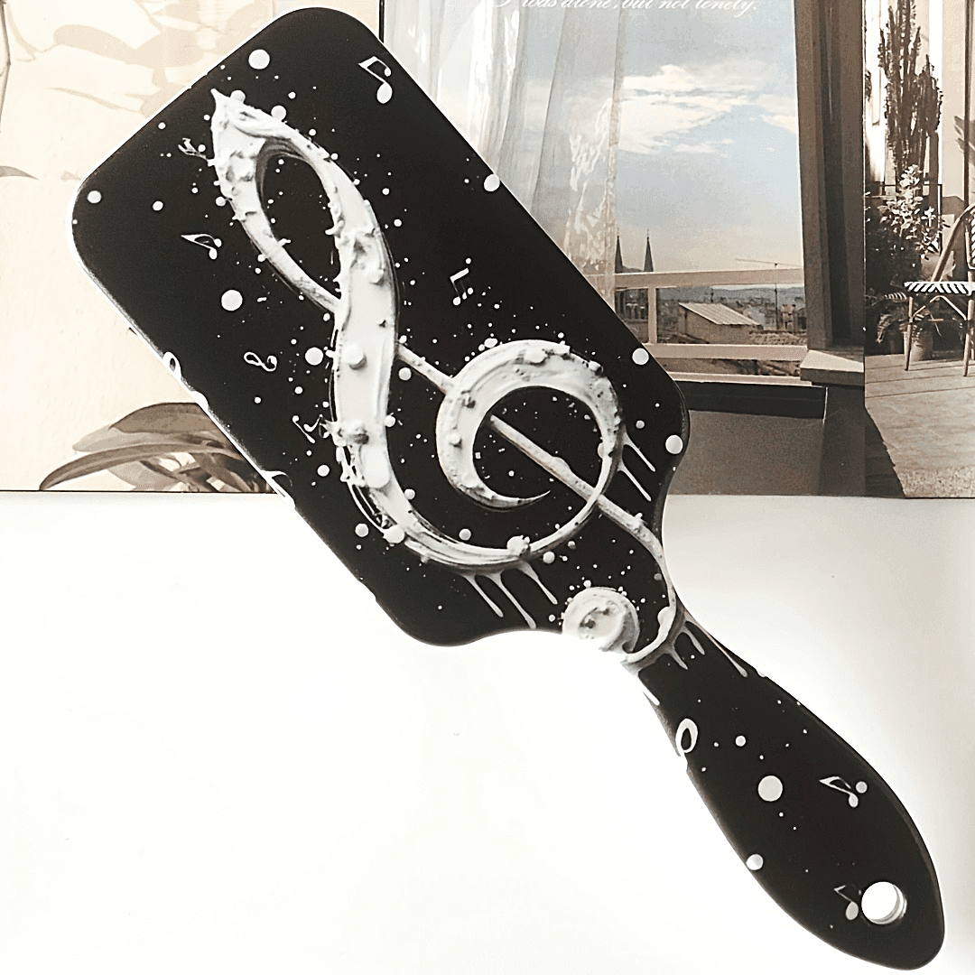TEMU Design-inspired Notes Pattern Cushion Comb, With Interesting And Cute Patterns. Anti-static Design, Abs Handle With A Comfortable Grip, Nylon Hair Brush. Comb Hair