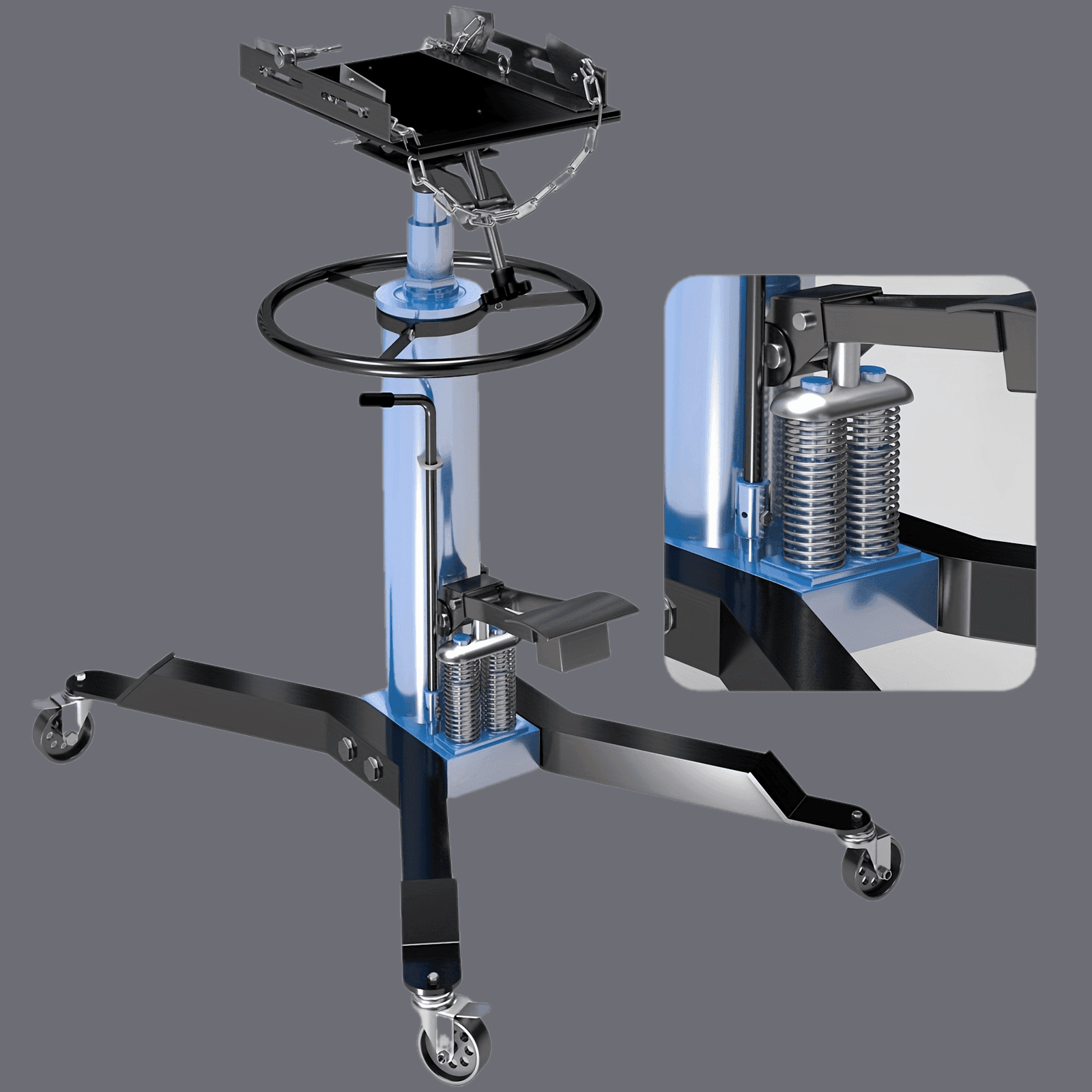 TEMU Transmission Jack Lift 1322 Lbs, Adjustable Telescoping Hydraulic Transmission Jack, Heavy Duty Trans Jacks Hoist With Dual Spring Loaded Pedal, 33.4" - 68.8" Lifting