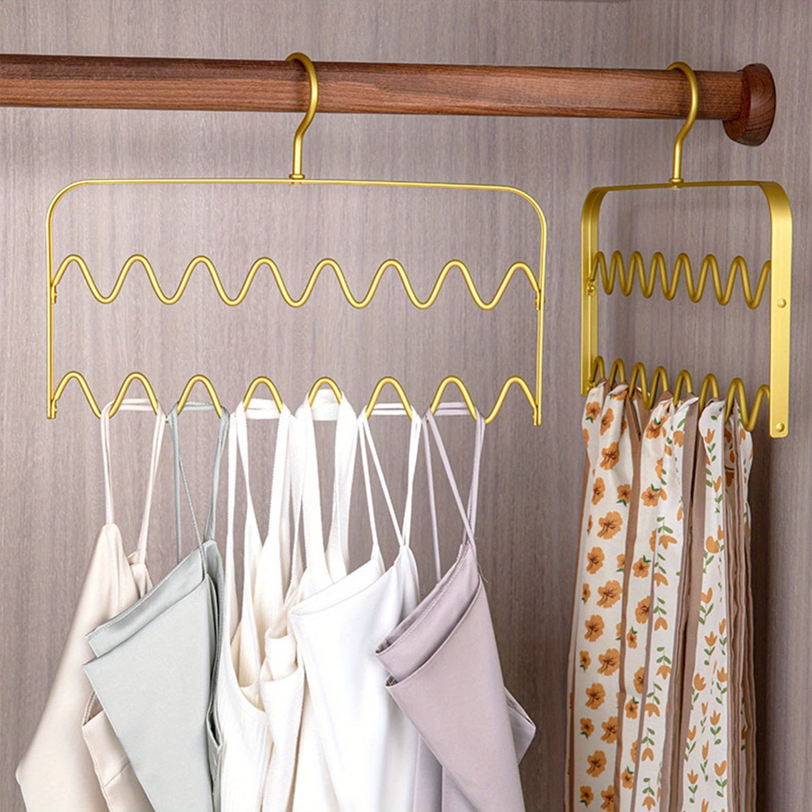 TEMU 1pc Polished Aluminum Clothes Hanger, Space-saving Underwear And Scarf Organizer For Home, Hotels, Dorms, Malls, Hangers For Clothes
