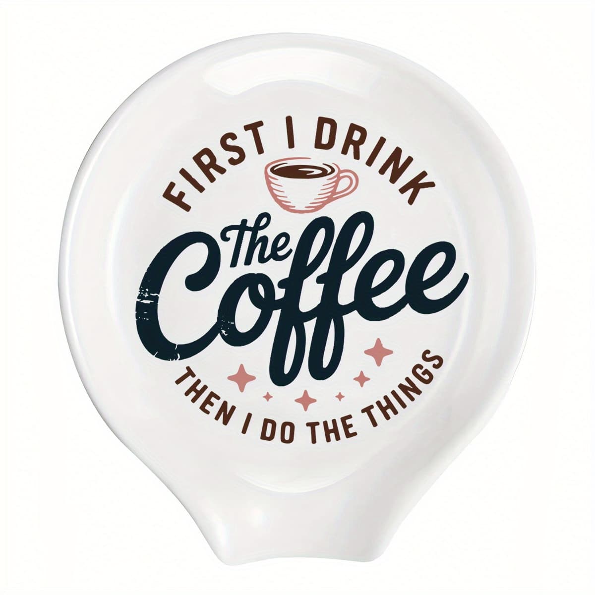 TEMU Funny Coffee Spoon Rest With Funny Quote "a Cup Of " - Ceramic Spoon Holder For Spoons, Durable Ceramic Utensil Rest, Cafe, Dining Table - Perfect Gift For