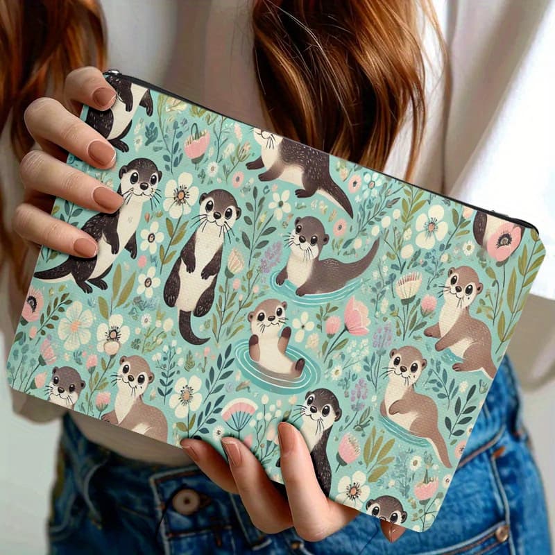 TEMU 1pc, Sea And Flowers, Adult Inspiration Cosmetic Bag, Cosmetic Travel Bag Zipper Cosmetic Bag Toiletry Bag Pencil Bag Storage Ladies Handbag, Send Teachers Exquisite Party Gifts Souvenirs