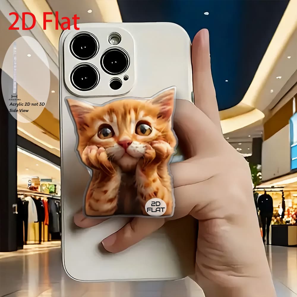 TEMU 2d Flat Fashion Cute Acrylic Retractable Mobile Phone Holder, Pop-up Mobile Phone Holder, Mobile Accessory, Viewing, Accessory, Stylish Phone Stand, Durable Holder, Lightweight Accessory