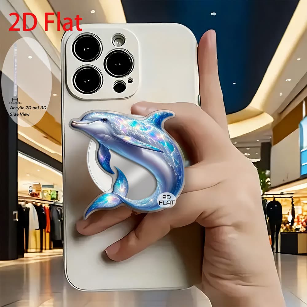TEMU 2d Flat Art Acrylic Retractable Mobile Phone Holder, Pop-up Mobile Phone Holder