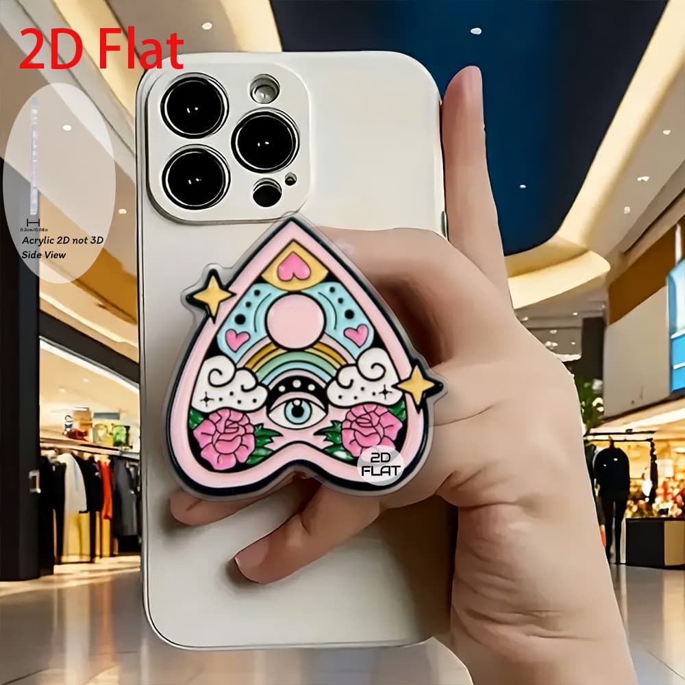 TEMU 2d Flat Fashion Board Badge, Acrylic Retractable Phone Holder, Pop- Holder