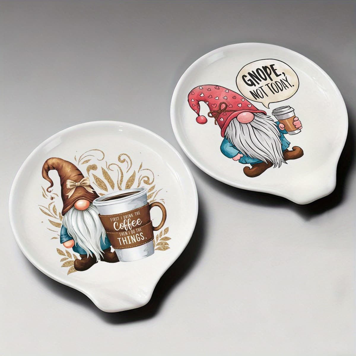 TEMU 2pcs Funny Ceramic Spoon Holder Coffee Spoon Rest Decor Coffee Bar Accessories Gifts For Women And Men For Stove Top, Utensil Holder For Kitchen Counter, Spatula, Ladles, Forks