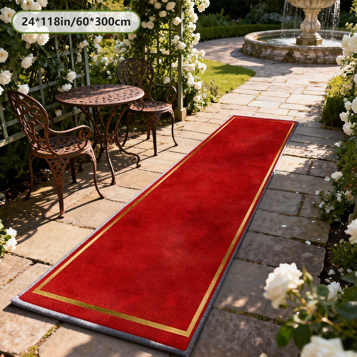TEMU [soft Plush And Pointed Base] [outdoor Carpet] Long Strip Carpet, Solid Texture Pattern Printed Carpet 2d Printing Rug Outdoor Decorative Carpet