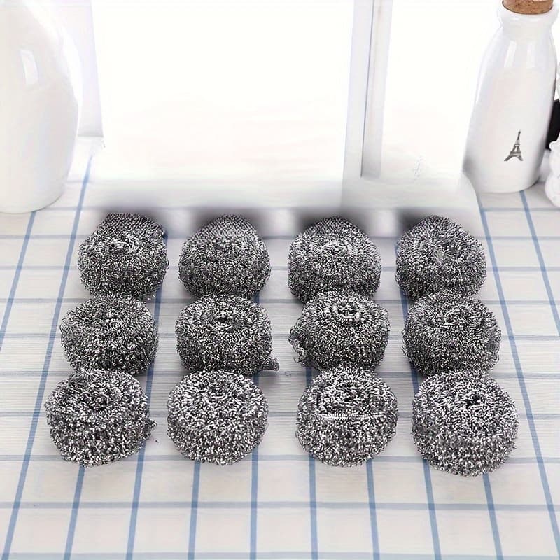 TEMU 12 Kitchen Cleaning Balls- High Quality, Can Kinds Of Dirt, Suitable For Washing Dishes, Pots And Scrubbing Stoves.reusable, Wire Brush, Household Cleaning, Cleaning Tool