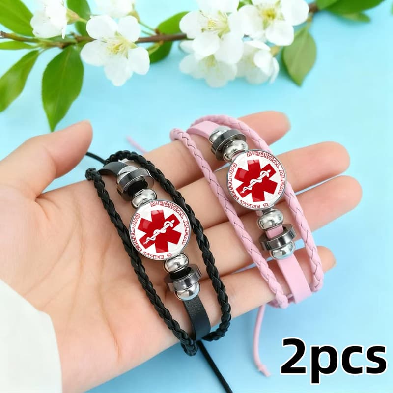 TEMU 2pcs Type 2 Bracelet, With A , Reminding People To To, Suitable For Daily Wear And Gift- On Special Occasions, For Teenager