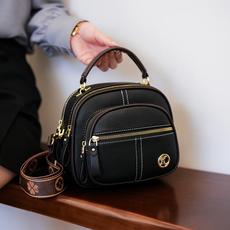 TEMU Women's Compact Portable Crossbody/shoulder/handbag - Solid Color Minimalist Small Everyday Bag Suitable For Daily Use, Work, Travel - Fits Phone, Power Bank & Documents