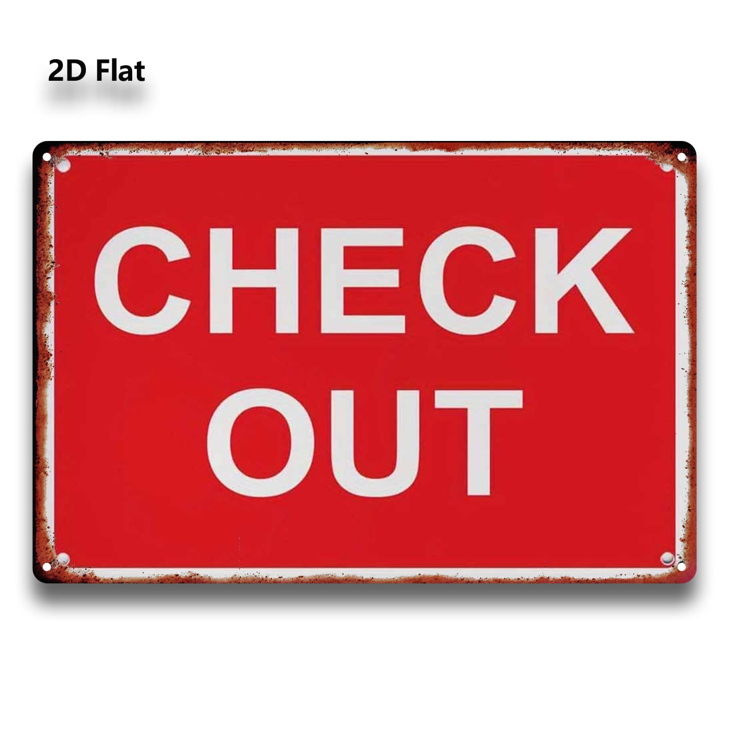 TEMU 2d Flat, 1pc, Decorative Sign & Plaque, Red Painting "check Out" Sign Is Very Suitable For Home, Bar, Cafe, Garage Decoration, Retro Murals, Very Suitable For Room Decoration