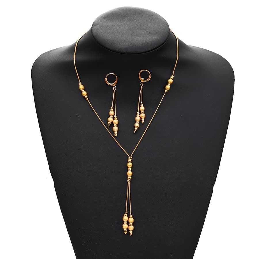 TEMU Necklace & Earrings Matching - Wedding, Beaded Necklace & Dangle Earrings, Gift Suitable For Wear, No Plating Maintenance