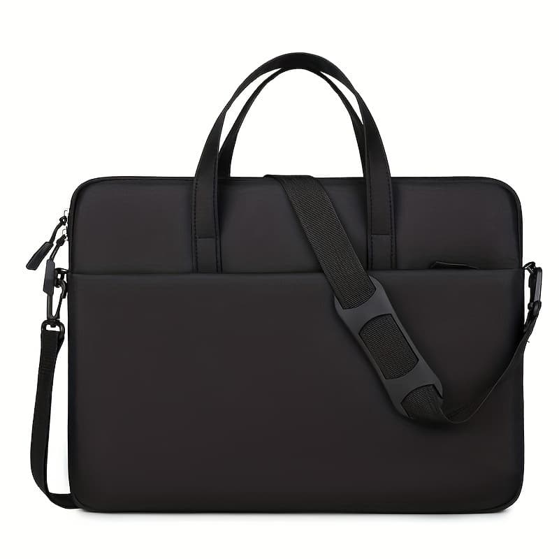 TEMU Black Laptop Handbag Polyester Minimalist Double Handle Laptop Bag Laptop Sleeve Computer Bag For School Student Black Bag