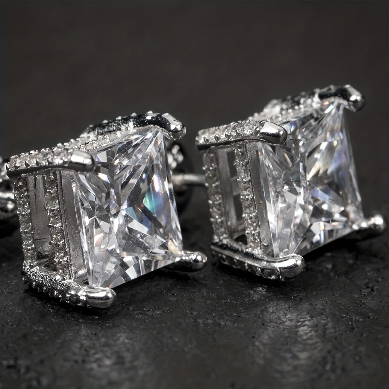 TEMU 1pair/2pcs Luxury Geometric Square Earrings For Women Wedding Engagement Party Jewelry-