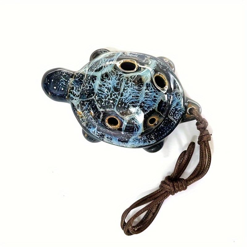 TEMU 1pc Small Turtle Pottery Flute Cartoon Pottery Flute Puzzle Kiln Transformation -holes Pottery Flute