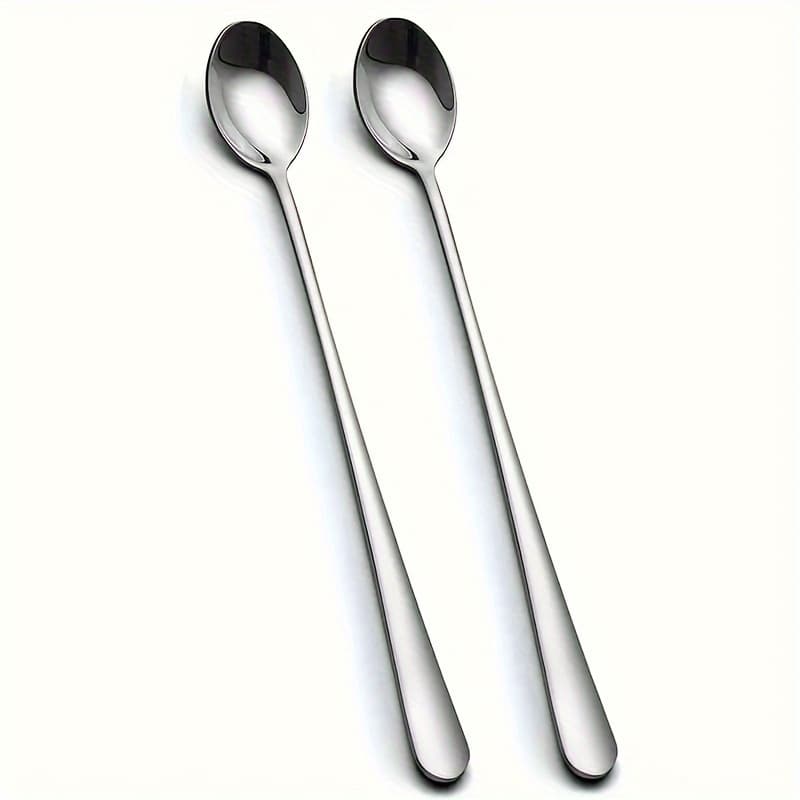 TEMU 2/4/6pcs Stainless Steel Coffee Spoons, Dessert Spoons, And Long-handled Spoons For Iced Tea
