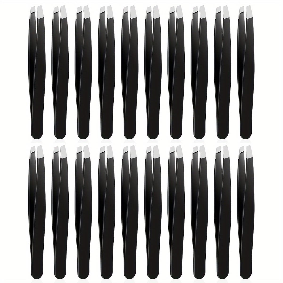 TEMU 20pcs Stainless Steel Tweezers Set, For Eyelashes, Ingrown Hair Removal And Eyelash Extension - Precision Tweezers For Perfect Plucking