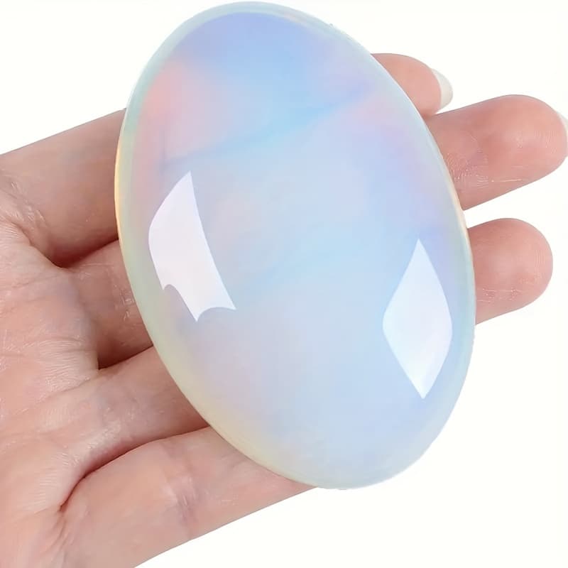 TEMU 1/2pcs Natural Opal Crystal Gemstone, Crystal Decoration, Polished Stone, Palm Stone, Room Decoration Gift