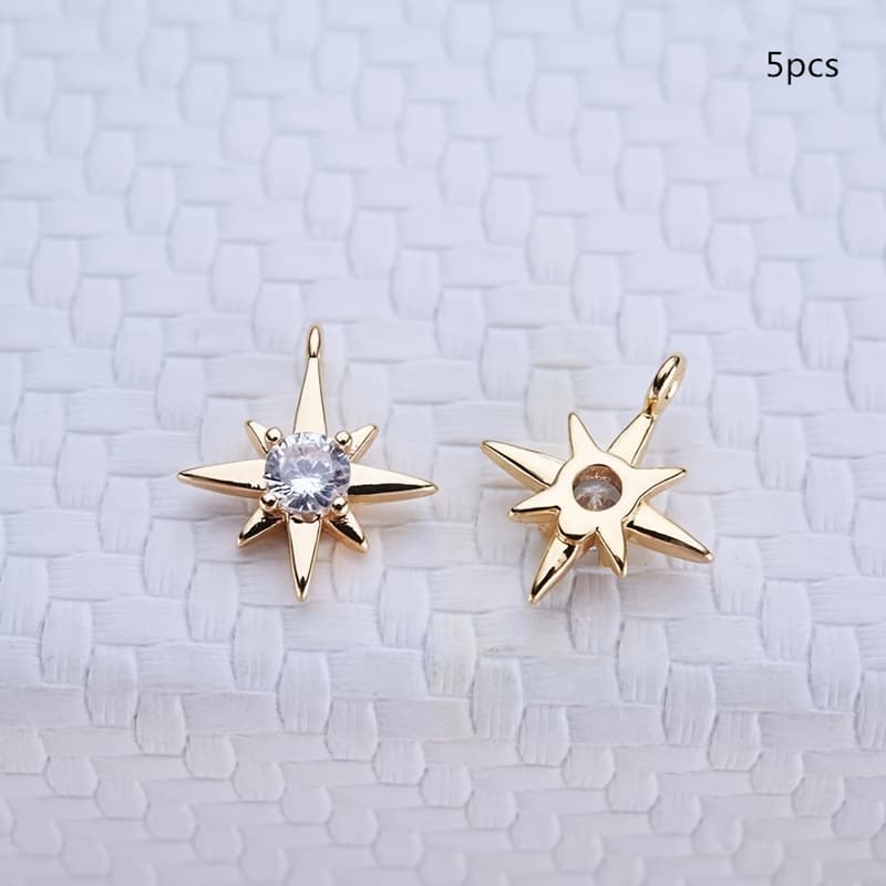 TEMU 5pcs Pendants For Diy Necklace, Bracelet, And Earring Making - Charm Jewelry Accessories