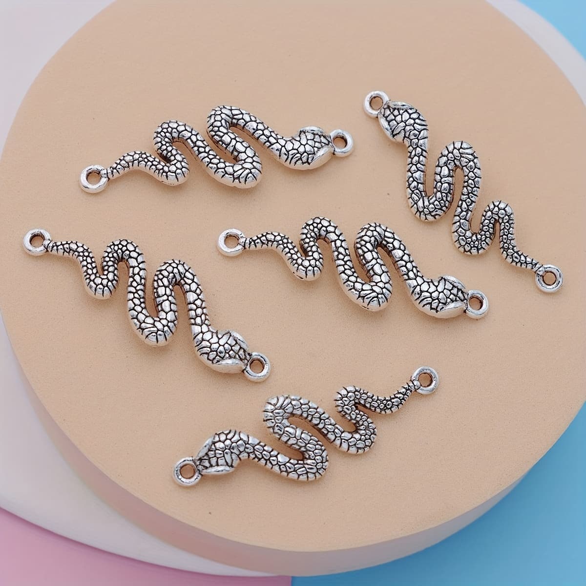 TEMU 5pcs/6pcs/10pcs Charms Tibetan Silvery Plated Pendants For Jewelry Making Diy Handmade Craft 42x14mm