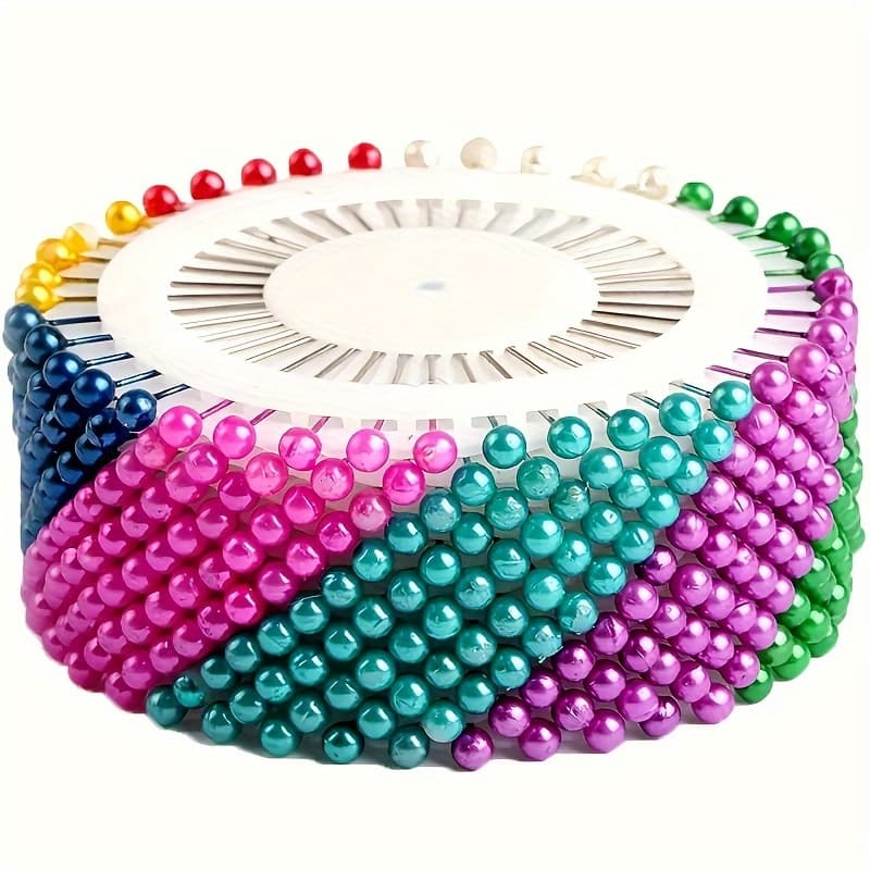 TEMU 480pcs Pearl Head Sewing Pins, , Bead Needle, Hand Sewing Pins Positioning Pin White Bead Needle Pin Bouquet Decoration Pin Clothing Vertical Cutting Needle Color Bead Needle
