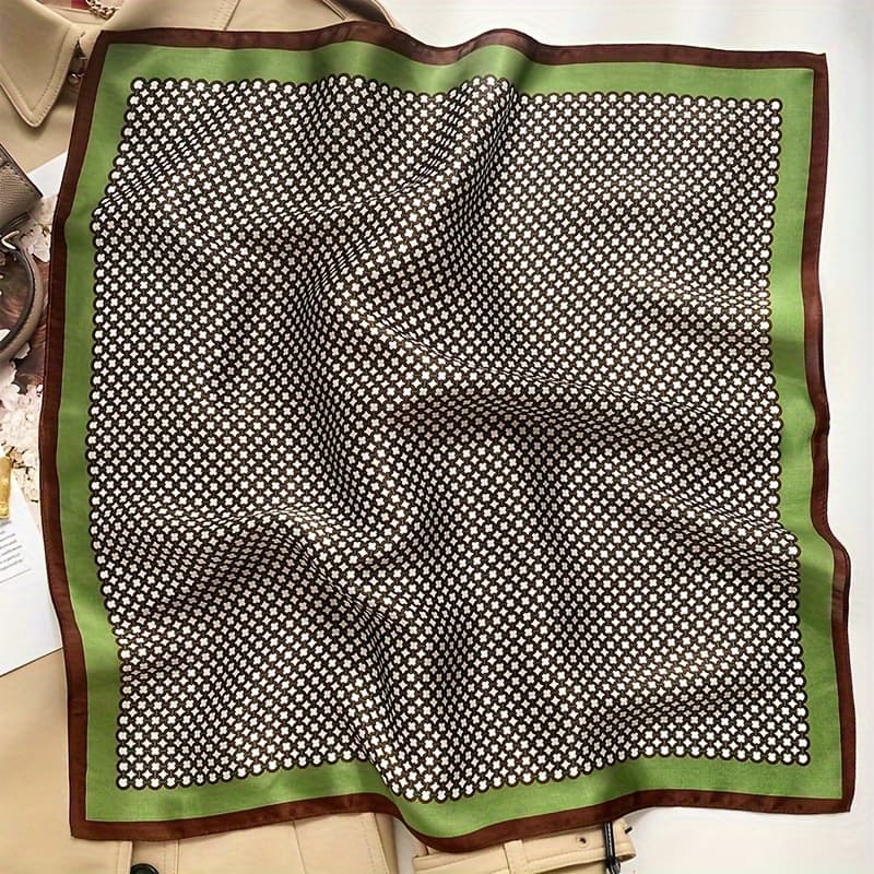 TEMU 1pc Women's Korean Brown 70 X 70cm Small Square Scarf Fashion Hair Band Headband Scarf