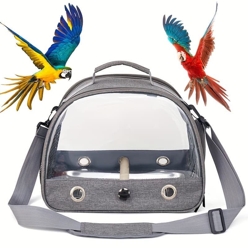 TEMU Portable Bird Travel Carrier With Stand And Shoulder Strap - Ideal For Parrots And Small Birds - Secure And Comfortable Bag For Travel And Outdoors