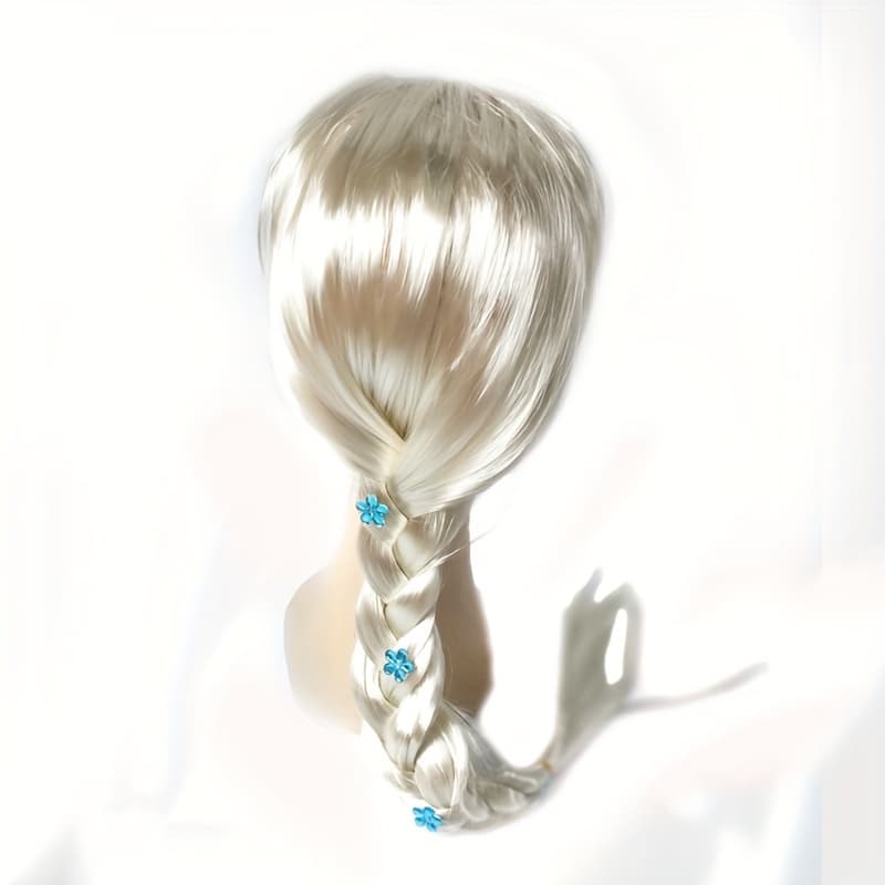 TEMU Elegant And Cute Light Golden Braid Wig, Princess-style Heat-resistant Wig For, Halloween Christmas Holiday Party Cosplay Accessory
