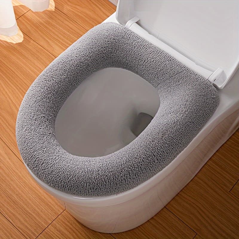 TEMU 1pc Cute Cartoon And Solid Color Toilet Seat, Thickened Toilet Seat With Handle, In Multiple Colors, Soft To The Touch, A Comfortable Experience