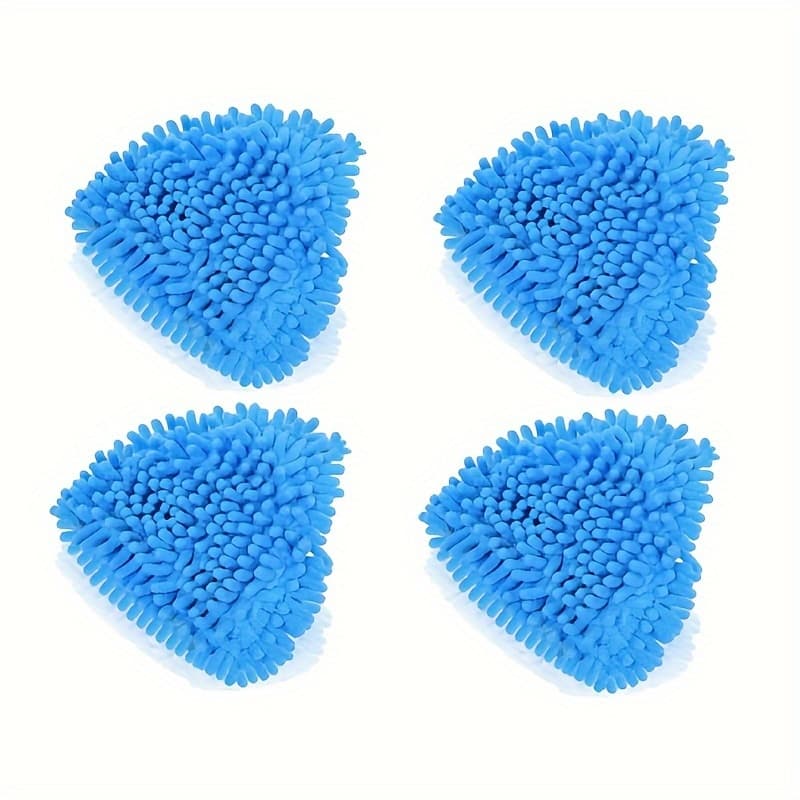 TEMU 4pcs Triangular Mop Head Replacement Pads, Microfiber Cleaning Tool For Glass And Floors