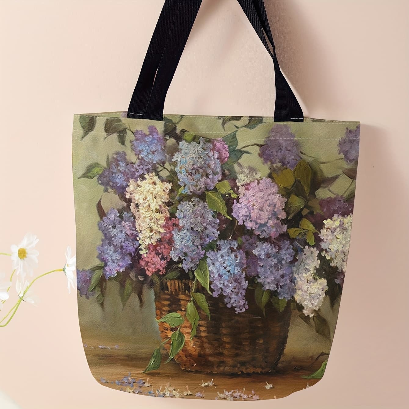 TEMU Printed Tote Bag For Casual Travel, Beach Use, Large Capacity, Reusable Shoulder Shopping Bag For Women, Spacious Beach Tote, And Grocery Shoulder Bag