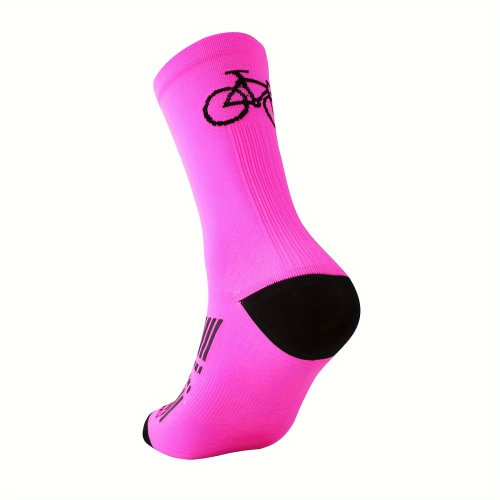 TEMU 1 Pair Men Women Outdoor Sports Riding Socks Running Hiking Socks Sweat-absorbing Breathable 38-45