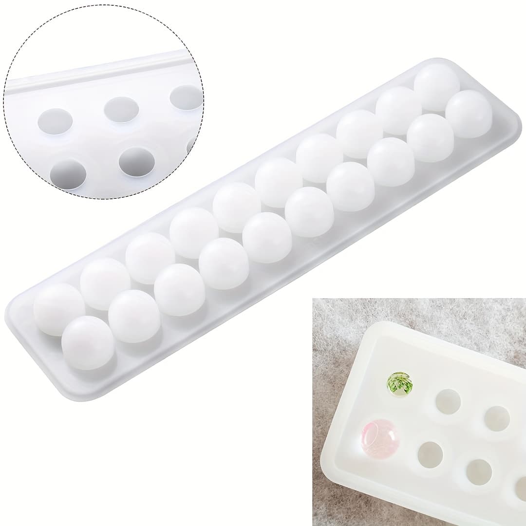 TEMU Pendant Silicone Mold, Spherical Silicone Mold For Diy Necklace Bracelet Jewelry Making Craft - 20 Cavities