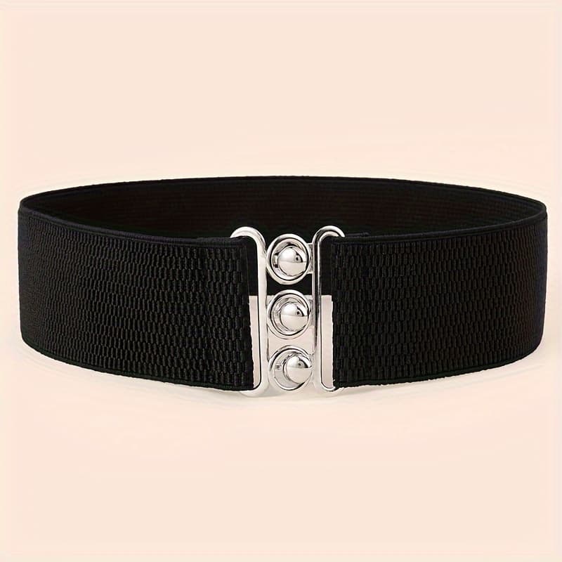 TEMU Women's Everyday Casual Belt With Metal Decoration, Elastic Waistband, Versatile Cincher