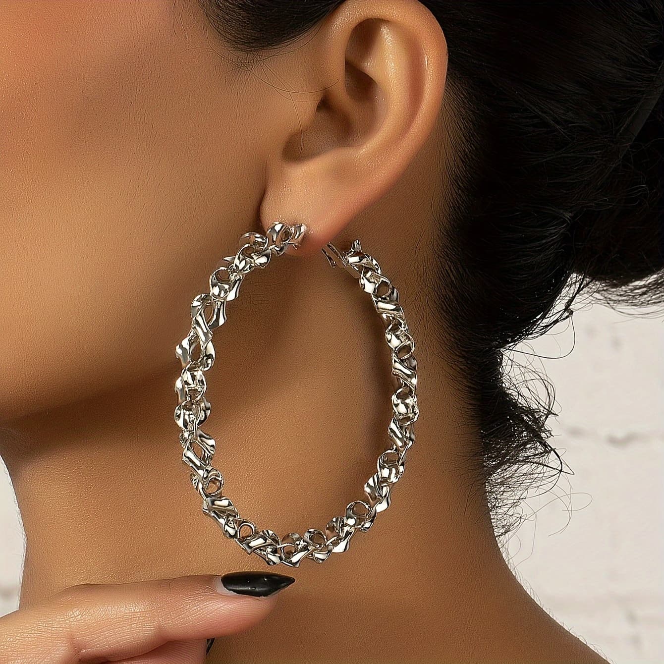 TEMU A Pair Of Geometric Metal Minimalist Fashion Earrings