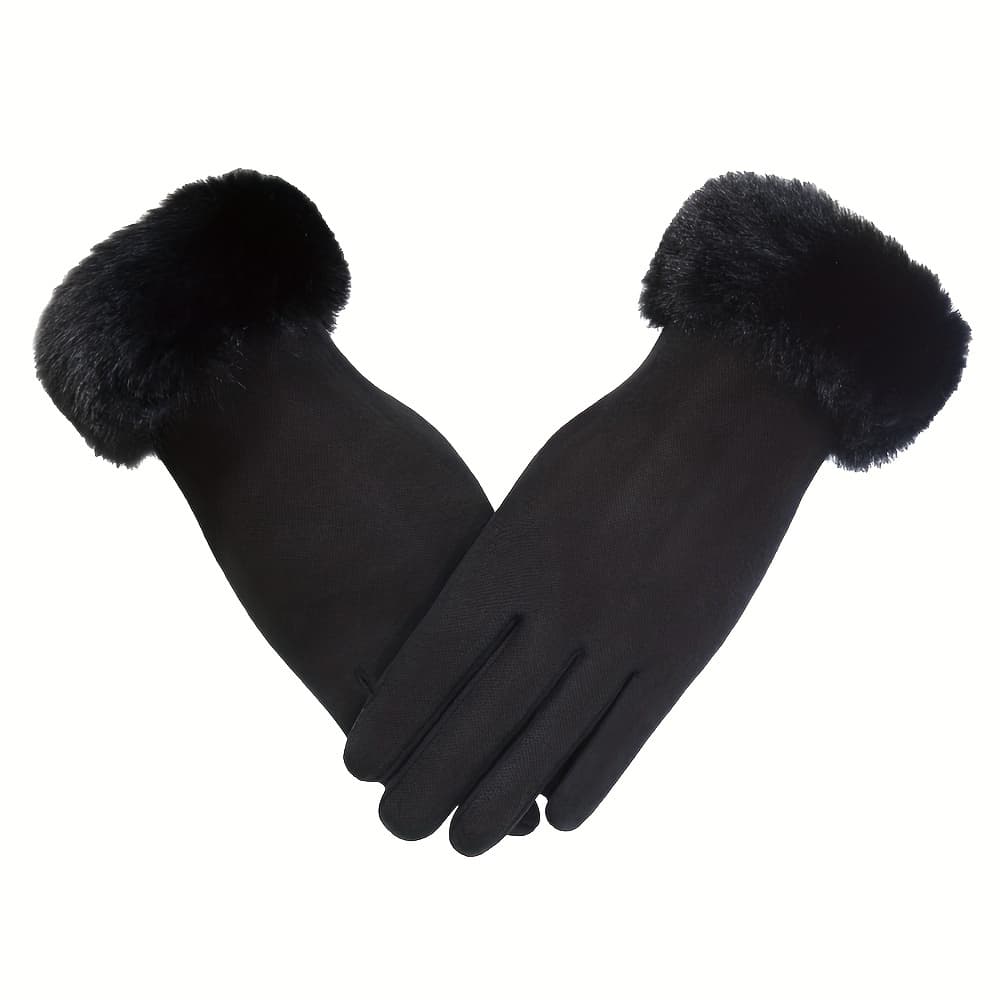 TEMU Fashionable Large Mouth Women's Autumn Winter Warm Gloves Touch Screen Thin Gloves