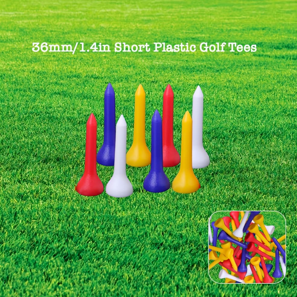 TEMU 50 Pcs Colorful Durable Plastic Tees, 36mm/42mm/49mm Multiple Plastic Golf Tees, 1 Set Of Christmas Never-lost Tees, Gift For Golfer, Golf Accessory