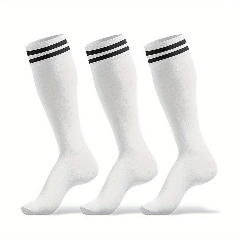 TEMU 3 Pairs Of Football Knee High Socks For Youth Adult, Breathable Nonslip Sport Soccer Socks For Outdoor Cycling Climbing Running Summer, Unisex Style High Stockings