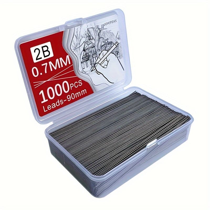 TEMU 250/500/1000pcs, Mechanical Pencil Lead Core 0.5 0.7 0.9 1.3 2.0mm Large Capacity Replaceable Pencil Refills Affordable Gift Box Fine Writing Tool