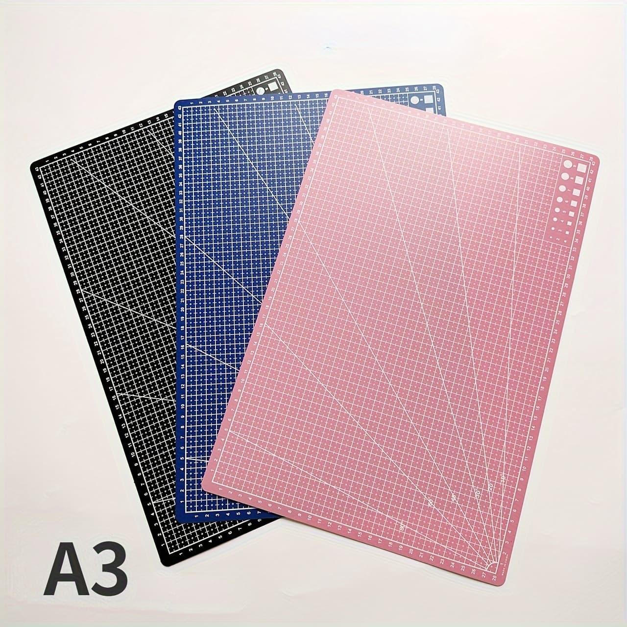 TEMU 1pc A3/a4/a5 Pvc Cutting Mat Workbench Single-sided Puzzle Cutting Mat Puzzle Sewing Manual Diy Knife Carving Leather Cutting Board, Color Random