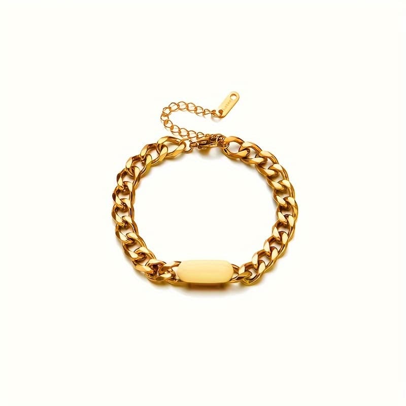 TEMU 304 304 Stainless Steel Smooth Style Bracelets Women Men Retro Wrist Jewelry