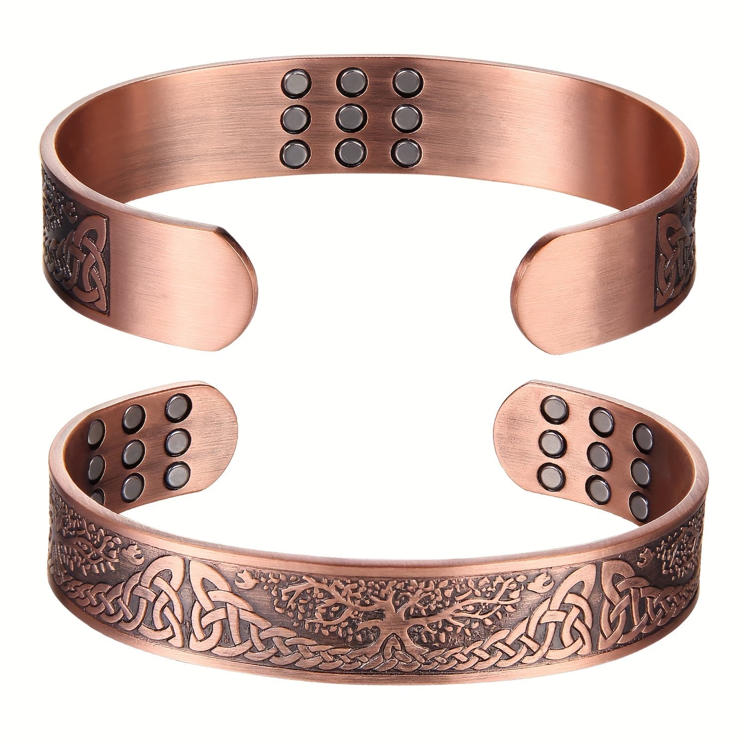 TEMU [copper Magnetic Bracelet] 1pc Copper Magnetic Men's Adjustable Bracelet | Tree Of | Perfect Gift For Dad, Boyfriend, Or Husband - Ideal For Daily Wear And Christmas